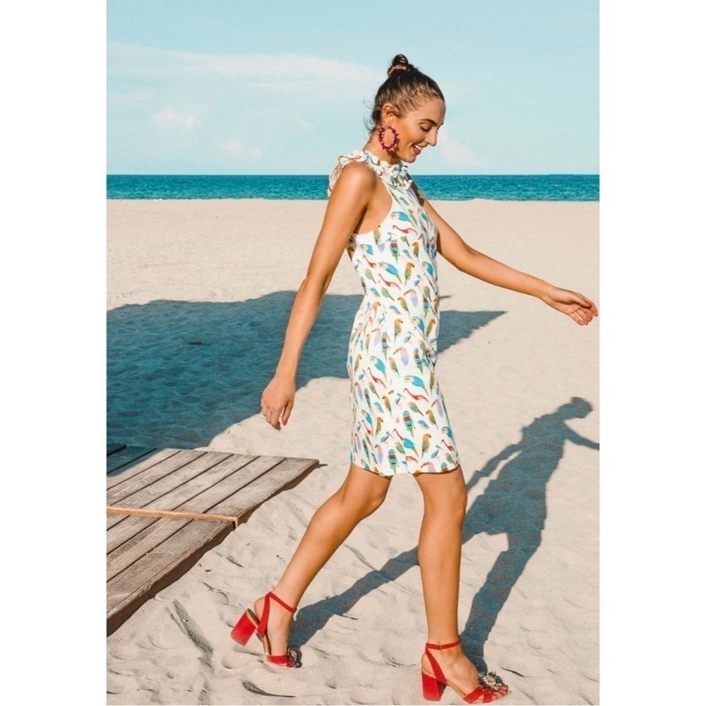 Anthropologie Parrot Shift Dress by Larke Size Small Cotton - Picture 4 of 10